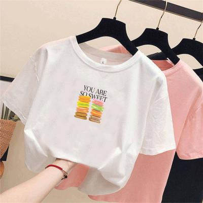 China Brand Breathable Advertising T-shirt Woman White Short Sleeve White OEM Custom Printed T-shirts Designer Personalized Logo Women T-shirt for sale