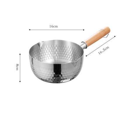 China Sustainable hot sale 430/304 stainless steel milk pot kitchen cooking pot with glass lid for kitchen for sale