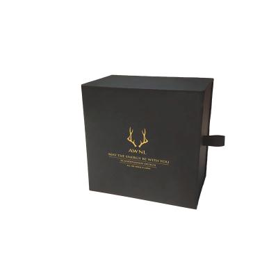 China Recyclable Custom Black Paper Watch Packaging Box Gift Cardboard Jewelry Box for sale