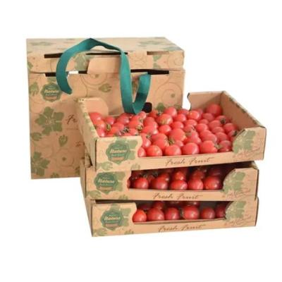 China Recyclable Custom Vegetable Fruit Tomato Packing Corrugated Cardboard Box for sale