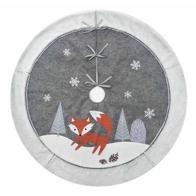 China Christmas Tree 106cm Fox Christmas Tree Skirt Felt Skirt Christmas Tree For Decoration for sale