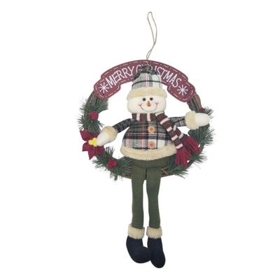 China European Luxury Christmas Decorations Pieces Decor Home Garland Outdoor Door Snowman Ornament for sale