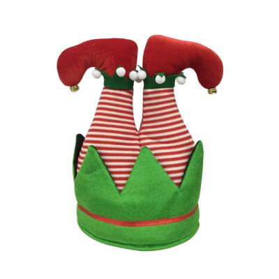 China Christmas Hats For Adults Bucket Design Custom Decoration Felt Green Christmas Elf Hat For Adults for sale