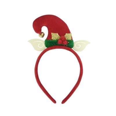 China Wholesale Christmas Headband Novelty Headband Party Character Elf Red Elf Hat for sale