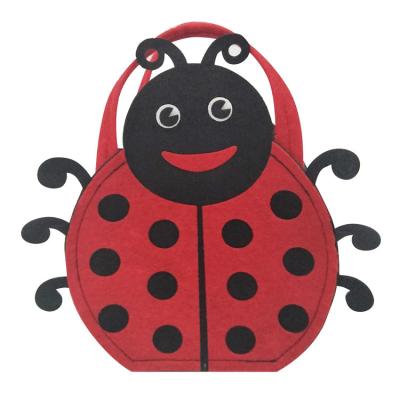 China Ladybug Designs Fabric Candy Basket Environmentally Friendly Warm Felt Craft Easter Bag Ideas for sale