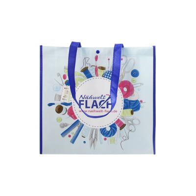 China AZO Free Custom Wholesale Lot Laminated Full Color PP Nonwoven Reusable Tote Shopping Bags For Cloth Store for sale