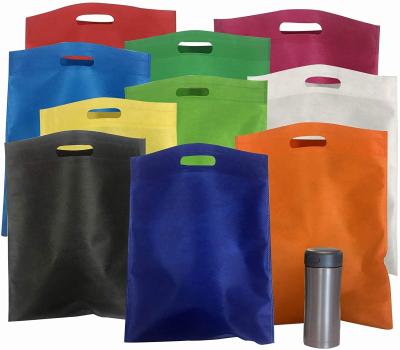 China Customized Shopping Bag AZO Free Logo Promotion Folding Style Supermarket Carry Bag Non Woven Fabric With Die Cut Handle for sale