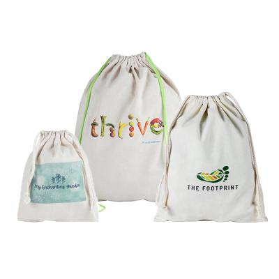 China Buying JEYCO BAGS promotional custom logo printed 100% cotton canvas drawstring organza bag for sale