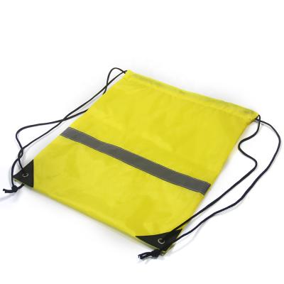 China Promotion Portable Drawstring Shoes Clothes Bags Sports Gym Reflective Gym Backpack For School Yoga Sports Travel for sale