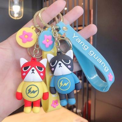 China Anti-lost/Promotional Gift/Decorative Custom Soft Rubber Key Chain Dolls Car Accessories Ornaments Lovely Cartoon Lightning Dog Pendant Key Chain With Anti-lost Hand Strap for sale