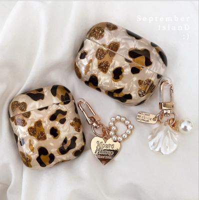 China For high quality earphone bling glitter luxury leopard case cover for airpods, silicone protective case compatible with air pod gen 1 2 3 pro for sale