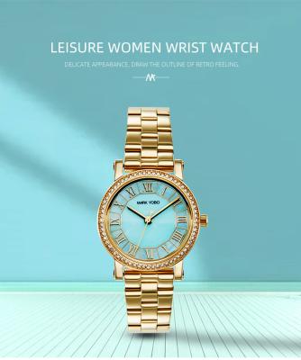 China Automatic date new arrival popular luxury stainless steel c-rose watches for women for sale