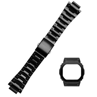 China Fashion\Luxury Popular Custom Hexagonal Dress Watch Band 316L Stainless Steel G-Refit DW5600 5610 Watch Case Piece for sale