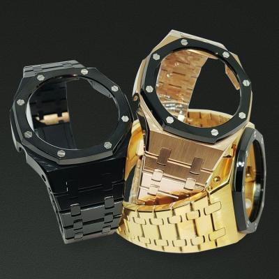 China ga-2100 ga2100 luxury custom stainless steel gold plated strap bands bezel for sale