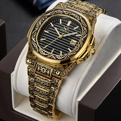 China Luxury High End Gold Alloy Case Water Resistant Vintage Mens Waterproof Watches for sale