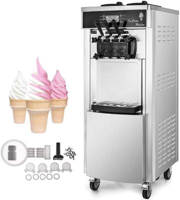 China Commercial Ice Cream Machine Snack Factory 3 Flavors Soft Fridge Stainless Commercial Ice Cream Machine for sale