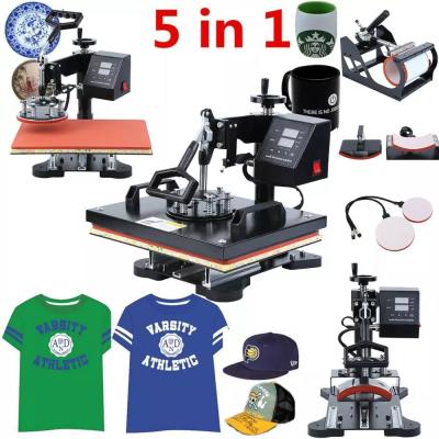 China Single Home Heat Transfer 5in1 LCD Display Combination Heat Press 5 in 1 Sublimation Printing Machine for sale