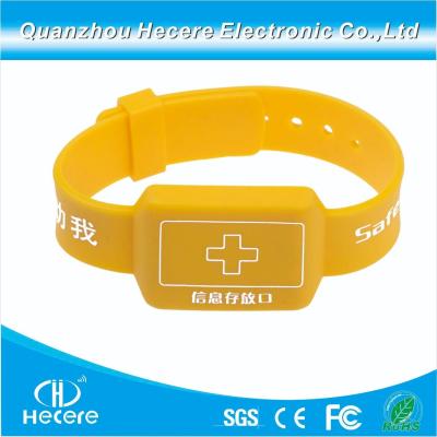 China                  Factory Price 13.56MHz ISO14443A Mf1 S50 RFID Drawer Silicone Wristband              for sale