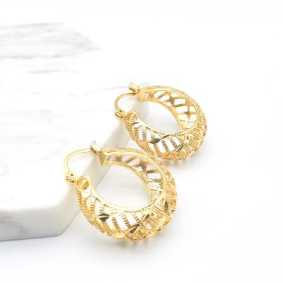 China TRENDY Indian Hot Selling Fashion Jewelry High Quality Copper Women Wedding Party Geometric Gold Plated Earrings for sale