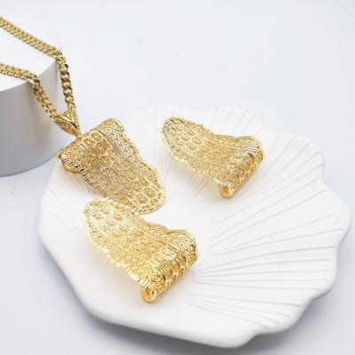 China Vintage Jewelry 2022 Nigeria bridal set ladies earrings pendant set fine women jewelry earrings two-piece set elegant luxury for sale