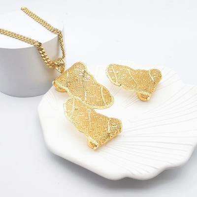 China Vintage Jewelry 2022 Women's Jewelry Sets Promotional Wholesale Women's Exquisite Luxury Earring Pendant Sets Designer Trend for sale