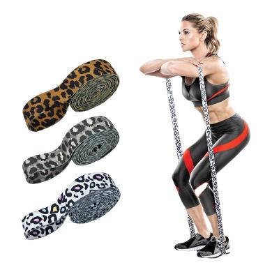 China Polyester Cotton & 2021 Banda de resistencia crochet latex leopard latex resistance band gym yoga process german custom fitness silk long for sale