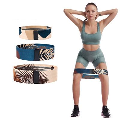 China 2021 New Design Maple Leaf Yoga Gym Fitness Exercise Cotton Polyester Multi-elasticity Latex Silk Multi-elasticity Hip Circle Resistance Booty Band for sale