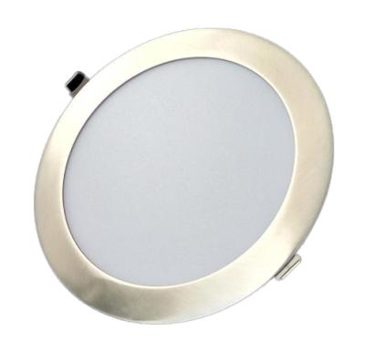 China Modern Electroplate Slim Nickel 12W Round LED Downlight Panel Light Ceiling Light for sale