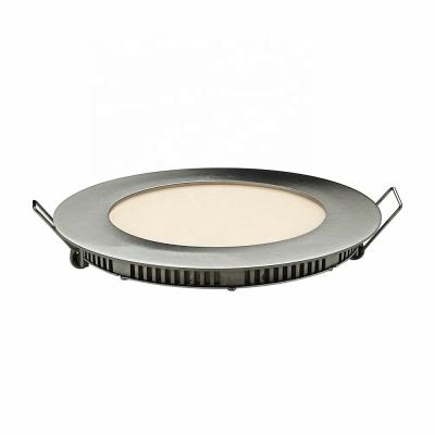 China High Brightness Industrial Aluminum Housing Flat Recessed LED 9w Satin Nickel Panel Light Led Recessed Round Square Panel for sale