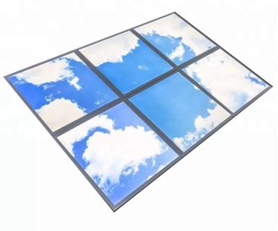 China Aluminum+PS 36W Decorative Led Blue Sky Light Panel 595x595 295x1195 Skylight Ceiling Panel Light for sale