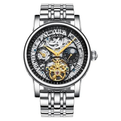 China Moon Phase Tourbillon Watch Luxury Mechanical Automatic Multifunctional Men Shaping Wristwatches for sale