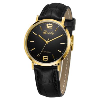 China Non-specific Shenzhen Grady luxury brass band watch with genuine leather strap waterproof watches for men for sale