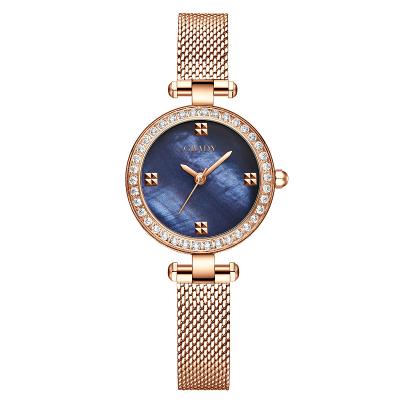 China Non-Specific Luxury Ladies Wristwatches Stainless Steel Crystal Women Dress Watch Fashion Rose Gold Quartz Watches Female for sale