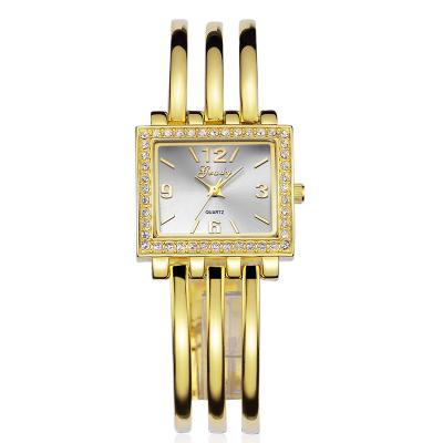 China Non-specific brass back wristwatch women's watches stainless steel bracelet large hand gold bracelet watch for sale