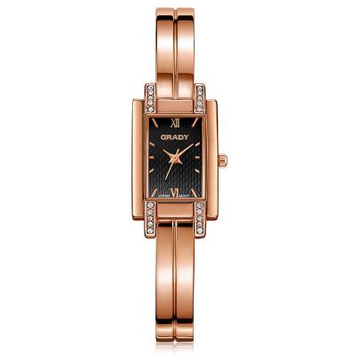 China Grady Women Analog Quartz Watch Non-Specific Rose Gold Set Diamond Bracelet For Women Waterproof Watch for sale