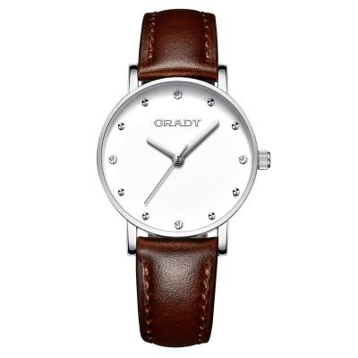 China Fashionable Japanese Quartz Dress Leather Strap Non-specific Waterproof Ladies Wrist Watch Women for sale