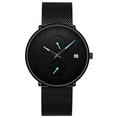 China Non-Specific Hot Sale No Logo Simple Wholesale Mens Leather Quartz Watch With Logo Mens Fashion OEM Custom Watch for sale