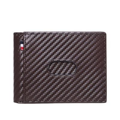 China Fashion Wholesale Men's Slim Wallet RFID Blocking PU Leather Card Holder Wallet With Clear Double D Window for sale