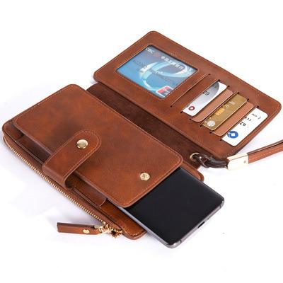 China New Fashion Men's Large Capacity Phone Wallet PU Long Multiple Leather Wallet Clutch Card Bundle Card Holder Wallet Money Clip for sale