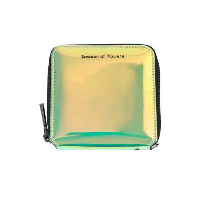 China Fashion Women PU Leather Holographic Wallets Neon Holographic Laser Coin Purse Custom Cross Wallet Clutch Bag Designer - Body for sale