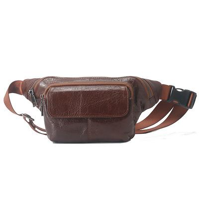 China Large capacity style bag retro waist bag custom logo high quality wholesale high quality leather belt bag for sale