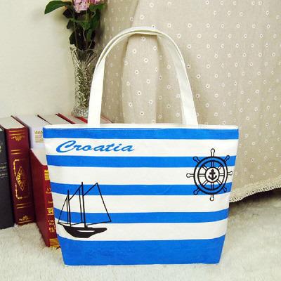 China Tote Bag Wholesale Custom LOGO Canvas Shopping Bag High Quality Promotional High Quality Navy Style Canvas Printing Bag for sale