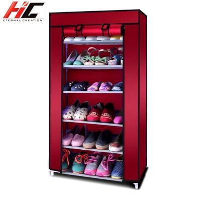 China Flexible shoe cabinet EGC653 7 tier flexible carbinet 7 tier flexible shoe cabinet/flexible oxford cloth folding cabinet stong wardrobe/DIY layer shoe cabinet/wardrobe/ cabinet/7 for sale