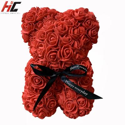 China Hot Sale Toys 40cm Rose Teddy Bear Foam Eternal Flower Rose Teddy Bear For Valentine Gift Party Factory Factory for sale