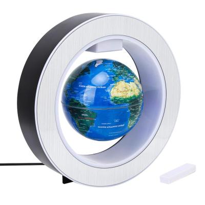 China Magnetic Levitation Lamp Factory 4 Inch World Globe Earth Map Ball Luminous Plastic Lamp Led Magnetic Levitation Rotating Floating Globes for sale