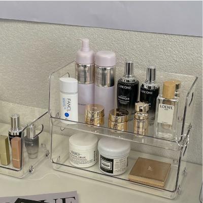 China Stored Acrylic Holders Dorm Office Clear Acrylic Stackable Acrylic Holder Box Mask Skin Care Organizer Storage Box for sale