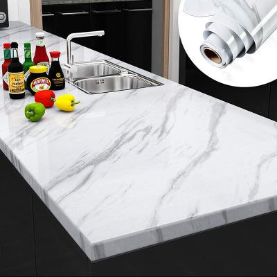 China Amazon Hot Selling Self Adhesive Granite Vinyl Sticker Homein Decorative Film Marble Thick White/Gold Paper Roll Wallpaper Stick for sale