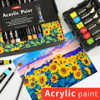 China High Quality 22ml 24 Colors Acrylic Paints Set Quick Drying Water Soluble Crafts 4 All Acrylic Art Paint Set for sale