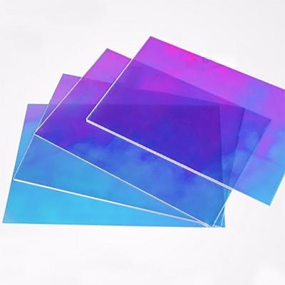 China Acrylic sheet 3mm cast 3 mm Reseau acrylic sheet pmma glass perspex mm rainbow iridescent plastic hologram precut raw acrylic reflections for sale