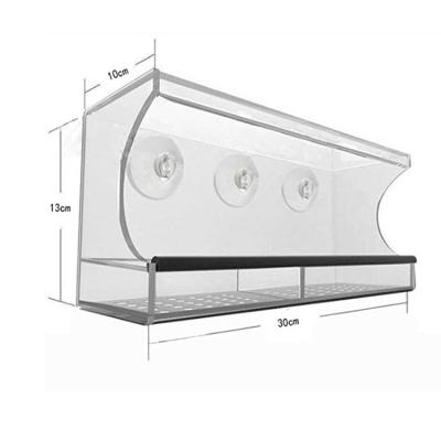 China Nature-Decor Bird Feeders Non-Automatic Suction Wild Cup Removable Acrylic Bird Food Feeder Tray Seed Tray Weatherproof See-Through for sale
